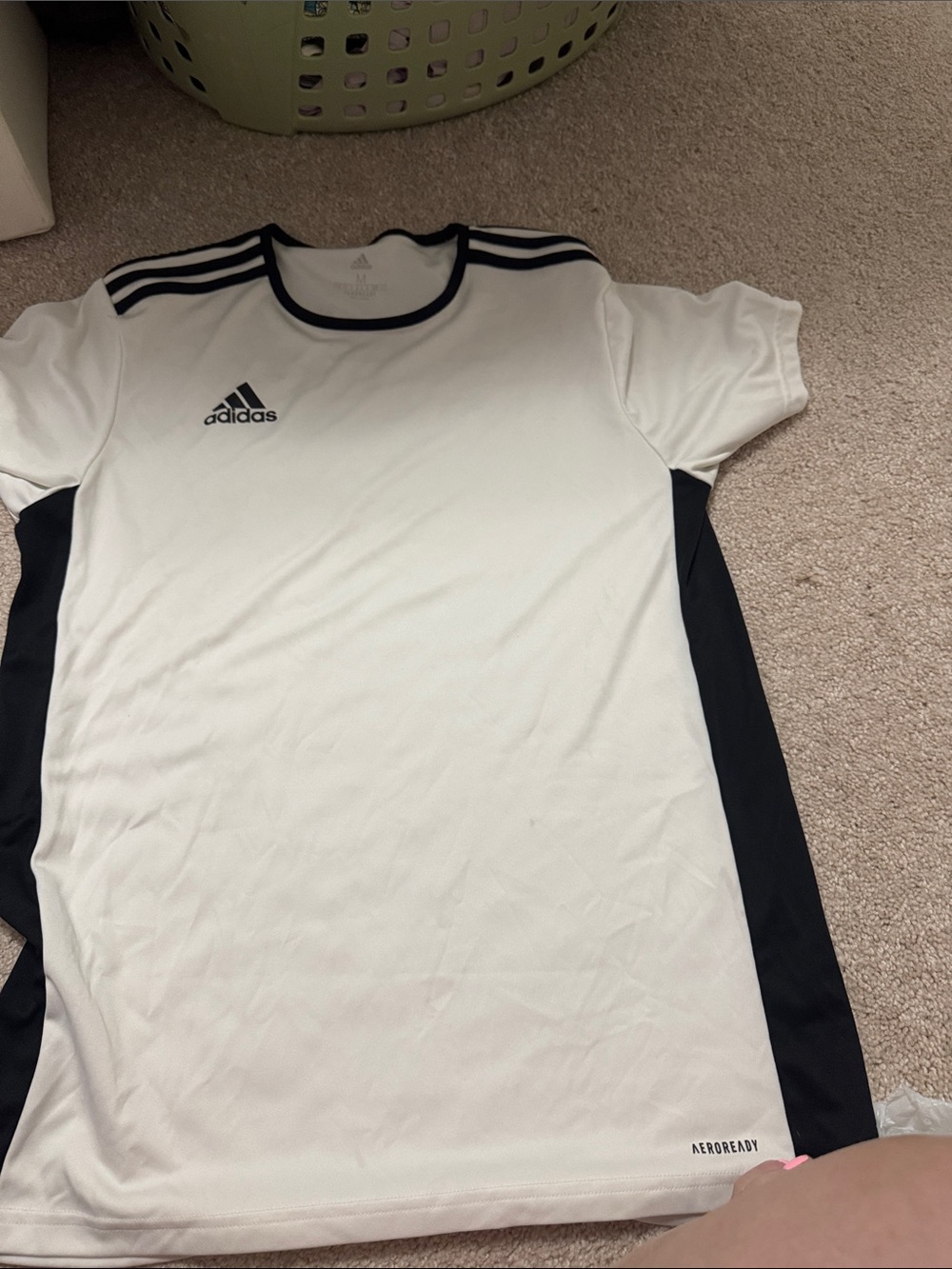 adidas White and Black Performance Soccer Jersey